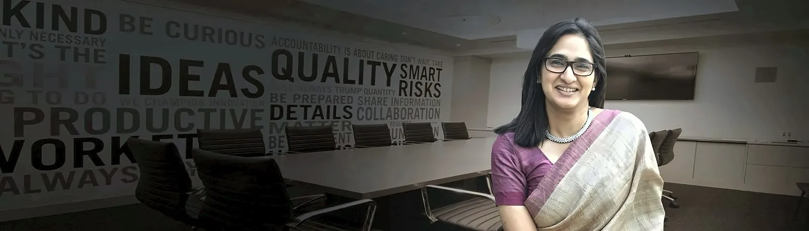 Saloni Suri in a boardroom